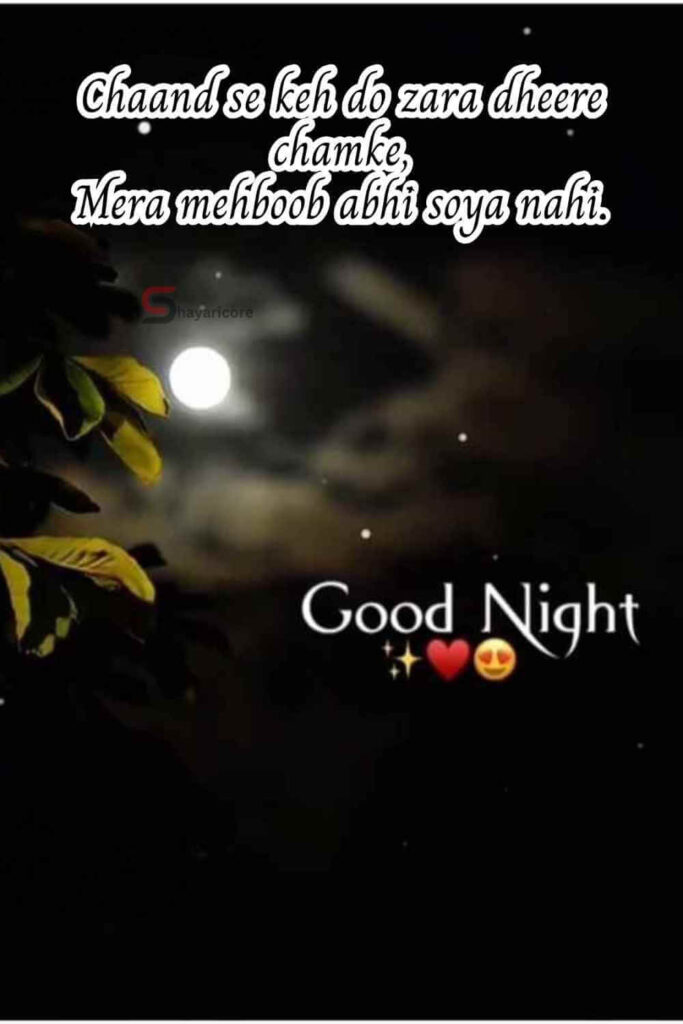 Good Night Shayari In English Related to Moon